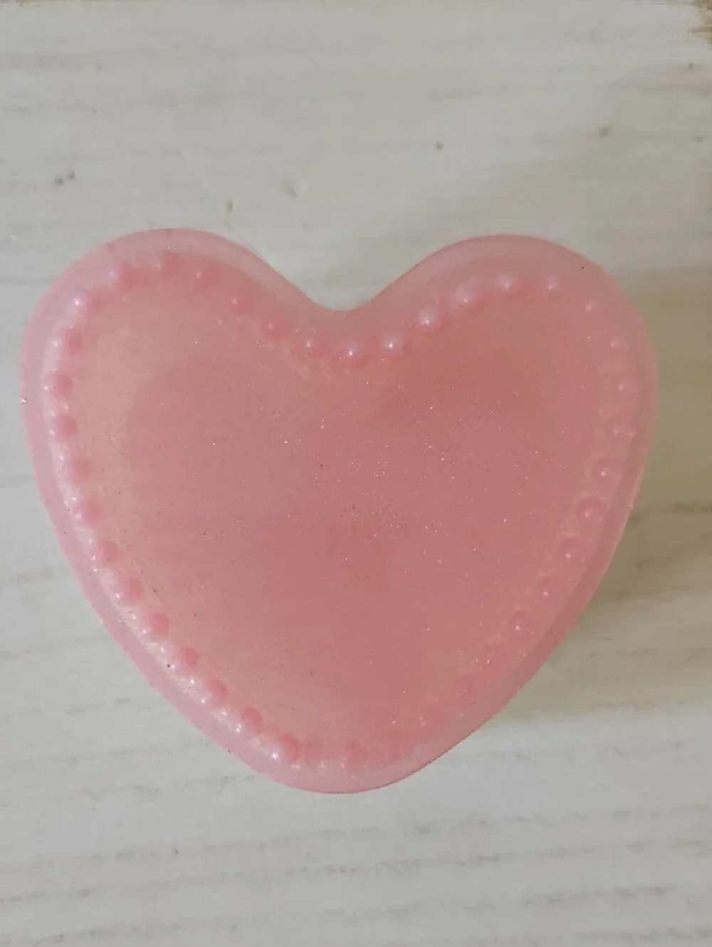 Heart Shaped Pink and Pearl Trinket Dish